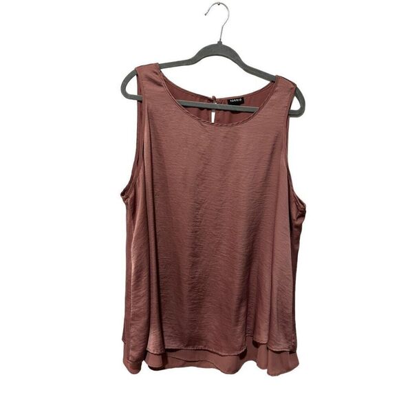 Torrid Walnut Georgette Double Layer Tank Top Size 3XL - Picture 3 of 10